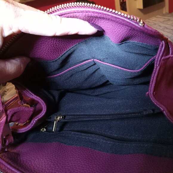 Nico Louise Burgundy Suede Shoulder Bag - Picture 4 of 9